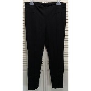 Zach‎ & Rachel Black Dress Pants Pleats Elastic Band Size Large Mid Rise